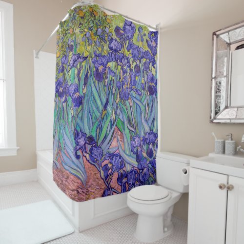 Irises by Vincent van Gogh Fine Art Shower Curtain