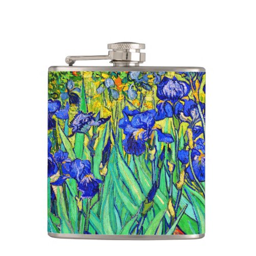 Irises by Vincent Van Gogh Flask