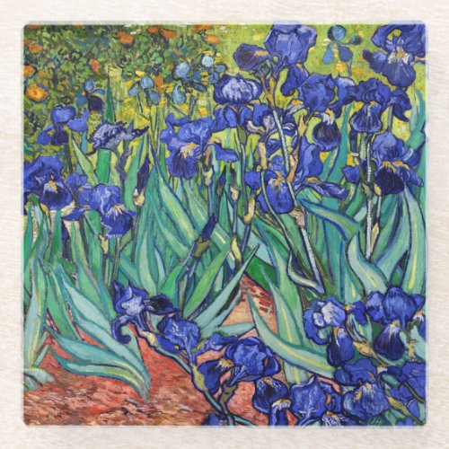 Irises by Vincent van Gogh Glass Coaster