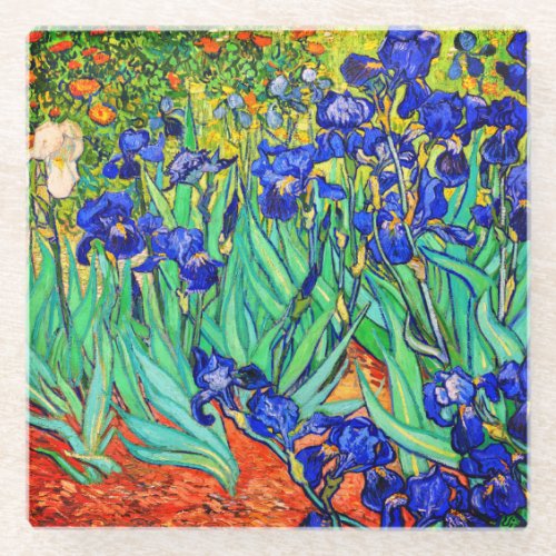 Irises by Vincent Van Gogh Glass Coaster