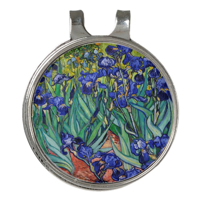 Irises by Vincent van Gogh Golf Hat Clip (Front)