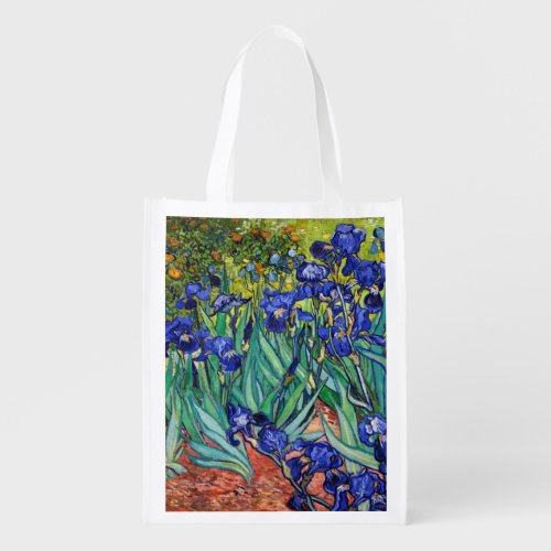 Irises by Vincent van Gogh Grocery Bag