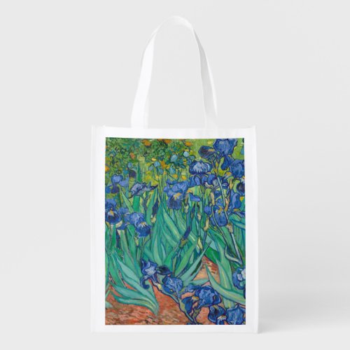 Irises by Vincent van Gogh Grocery Bag