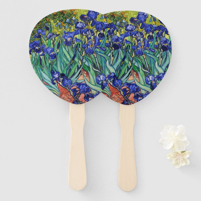 Irises by Vincent van Gogh Hand Fan (Front and Back)