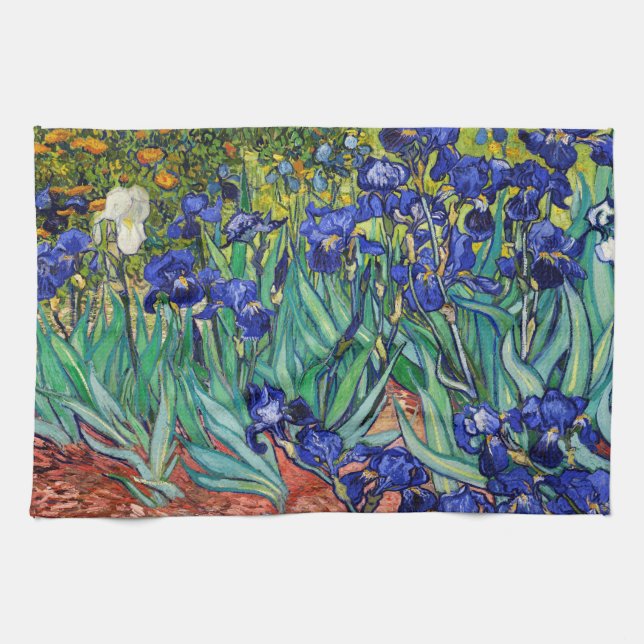 Irises by Vincent van Gogh Kitchen Towel (Horizontal)