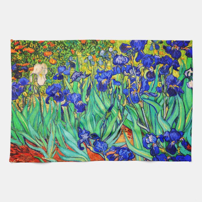 Irises by Vincent Van Gogh Kitchen Towel (Horizontal)