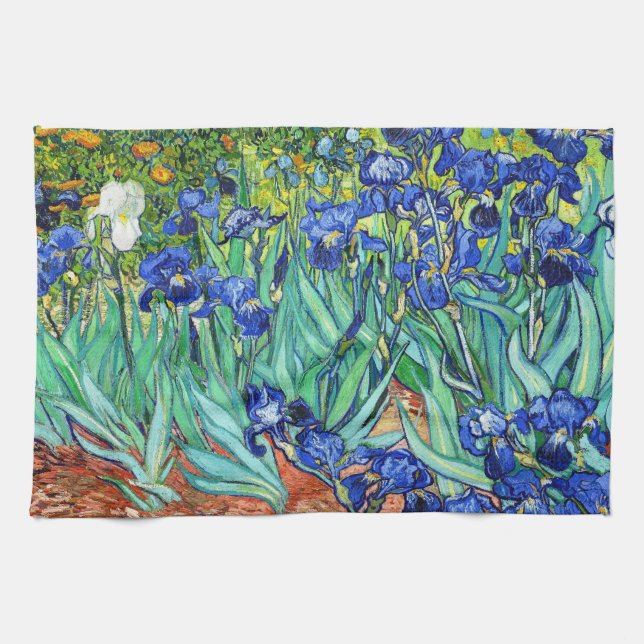 Irises By Vincent Van Gogh Kitchen Towel (Horizontal)