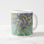 Irises by Vincent van Gogh Large Coffee Mug<br><div class="desc">Irises (1889) by Van Gogh is a vintage post impressionism fine art floral nature painting. A group of purple bearded irises and a single white iris flower growing in a garden. It was one of his first paintings while he was at the asylum in Saint-Remy-de-Provence. In 1987 it became the...</div>