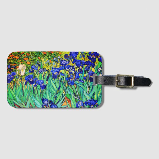 Irises by Vincent Van Gogh Luggage Tag (Front Horizontal)