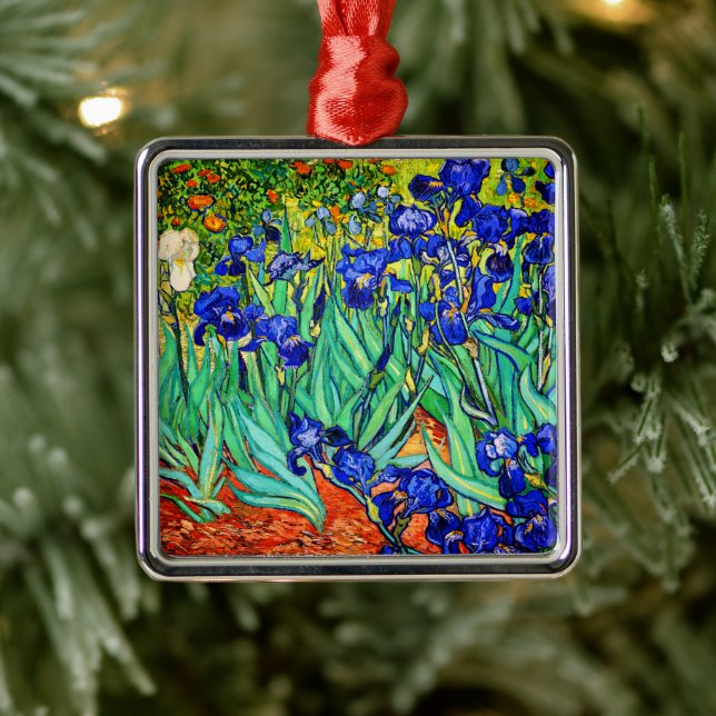 Irises by Vincent Van Gogh Metal Ornament (Tree)