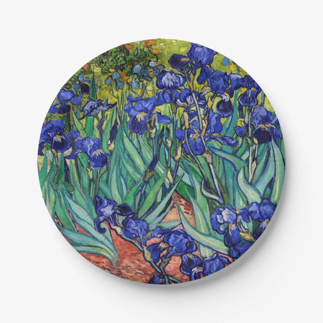 Irises by Vincent van Gogh Paper Plates (Front)