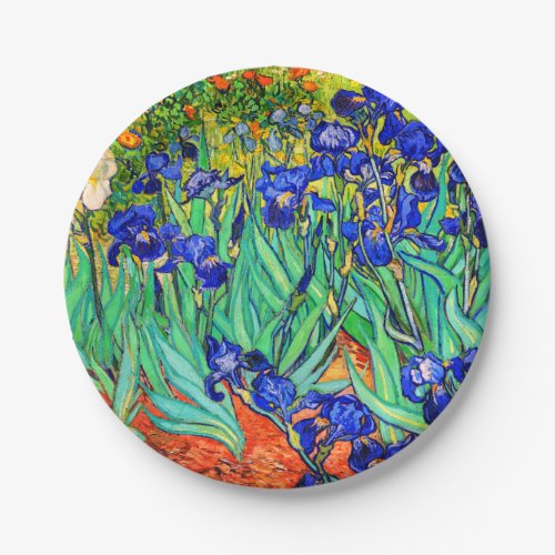Irises by Vincent Van Gogh Paper Plates