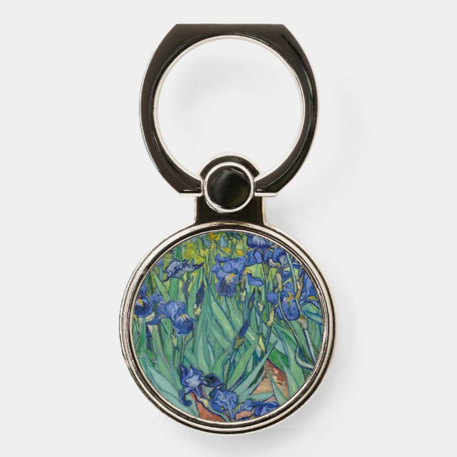 "Irises" by Vincent van Gogh Phone Ring Stand (Front)