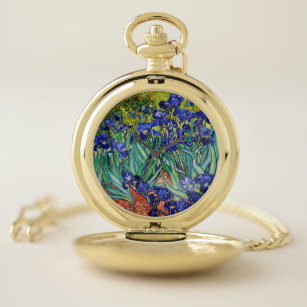 Irises by Vincent van Gogh Pocket Watch