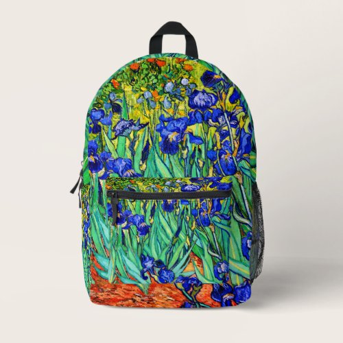 Irises by Vincent Van Gogh Printed Backpack