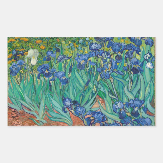 Irises by Vincent van Gogh Rectangular Sticker (Front)