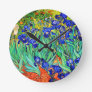 Irises by Vincent Van Gogh Round Clock
