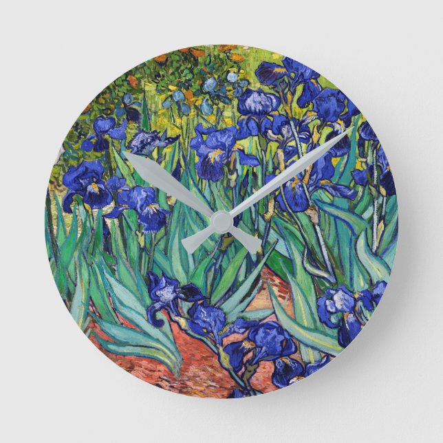 Irises by Vincent van Gogh Round Clock (Front)