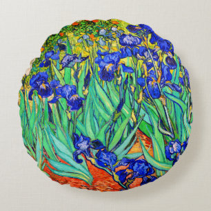 Irises by Vincent Van Gogh Round Pillow