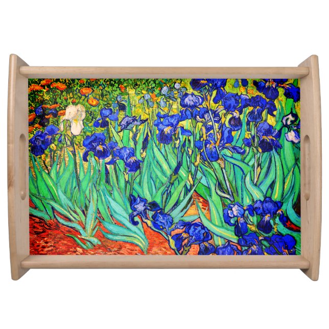Irises by Vincent Van Gogh Serving Tray (Front)