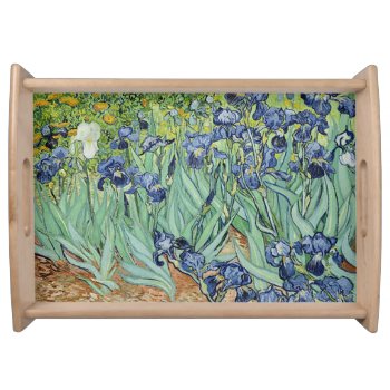 Irises By Vincent Van Gogh Serving Tray by Ladiebug at Zazzle