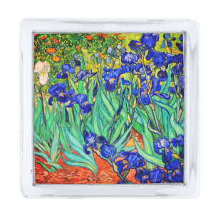 Irises by Vincent Van Gogh Silver Finish Lapel Pin