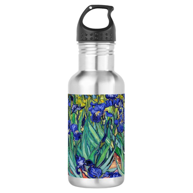 Irises by Vincent van Gogh Stainless Steel Water Bottle (Front)