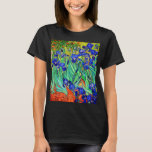 Irises by Vincent Van Gogh T-Shirt<br><div class="desc">Vincent Van Gogh Irises . Painted in 1889 it is one of the painting he created in Saint Paul-de-Mausole asylum in Saint-Rémy-de-Provence in France. It is an oil painting. This fine art landscape oil painting depicts a field of iris flower plants. Vincent Van Gogh was a famous artist. He was...</div>