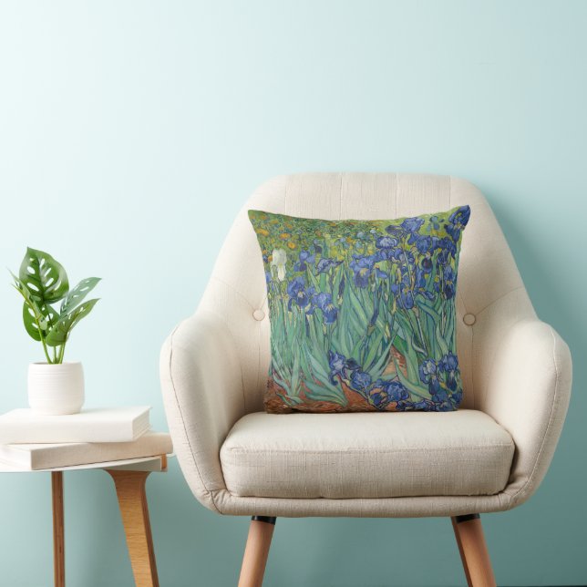 Irises by Vincent Van Gogh  Throw Pillow (Chair)