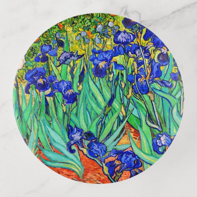 Irises by Vincent Van Gogh Trinket Tray (Front)