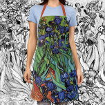 Irises by Vincent van Gogh, Vintage Garden Art Apron<br><div class="desc">Irises (1889) by Vincent van Gogh is a vintage fine art post impressionism landscape floral painting featuring a garden with purple bearded irises growing by orange poppies. A single white iris flower is blooming at the edge. About the artist: Vincent Willem van Gogh (1853 -1890) was one of the most...</div>