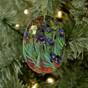 Irises by Vincent van Gogh, Vintage Garden Art Ceramic Ornament