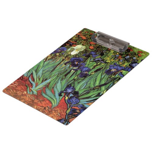 Irises by Vincent van Gogh Vintage Garden Art Clipboard
