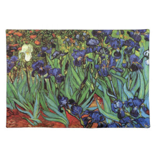 Irises by Vincent van Gogh, Vintage Garden Art Cloth Placemat