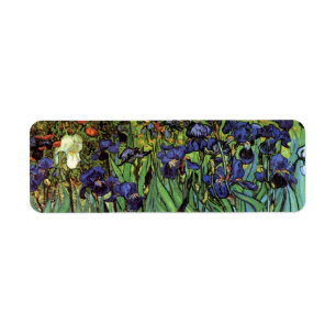 Irises by Vincent van Gogh, Vintage Garden Art Label