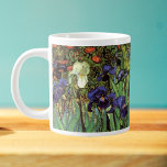 Irises by Vincent van Gogh, Vintage Garden Art Large Coffee Mug<br><div class="desc">Irises (1889) by Vincent van Gogh is a vintage fine art post impressionism landscape floral painting featuring a garden with purple bearded irises growing by orange poppies. A single white iris flower is blooming at the edge. About the artist: Vincent Willem van Gogh (1853 -1890) was one of the most...</div>