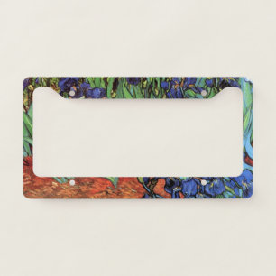Irises by Vincent van Gogh, Vintage Garden Art License Plate Frame