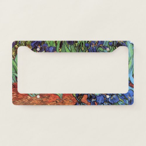 Irises by Vincent van Gogh Vintage Garden Art License Plate Frame