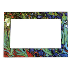 Irises by Vincent van Gogh, Vintage Garden Art Magnetic Frame