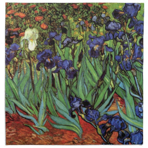 Irises by Vincent van Gogh, Vintage Garden Art Napkin