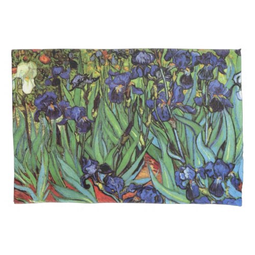 Irises by Vincent van Gogh Vintage Garden Art Pillow Case