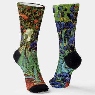 Irises by Vincent van Gogh, Vintage Garden Art Socks