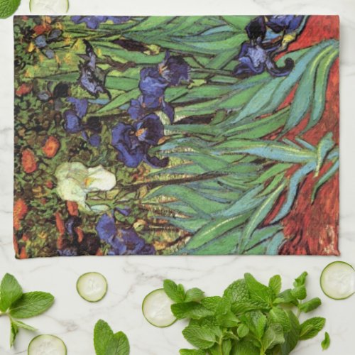 Irises by Vincent van Gogh Vintage Garden Art Towel