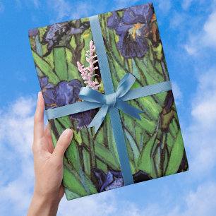 Irises by Vincent van Gogh, Vintage Garden Art Wrapping Paper