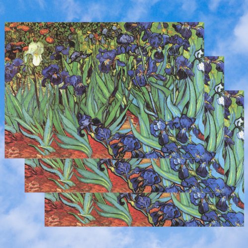 Irises by Vincent van Gogh Vintage Garden Art Wrapping Paper Sheets