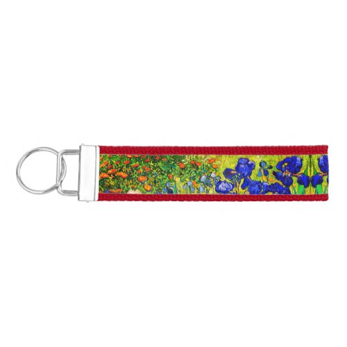 Irises by Vincent Van Gogh Wrist Keychain