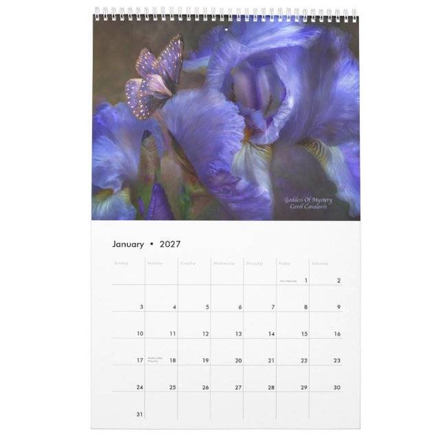 Irises-Collection 1 Calendar for 2010 (Jan 2027)
