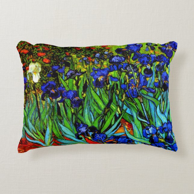 Irises, famous artwork by Van Gogh, Accent Pillow (Front)