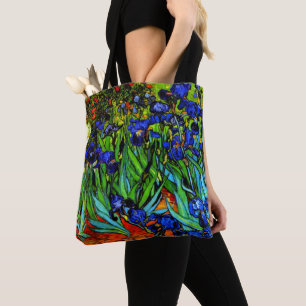 Irises, famous artwork by Van Gogh, Tote Bag