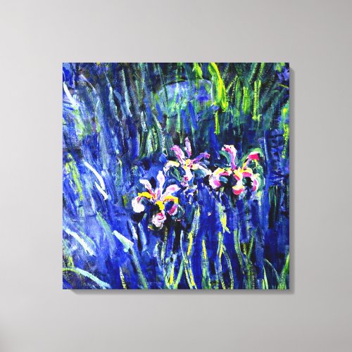 Irises famous floral painting by Claude Monet Canvas Print